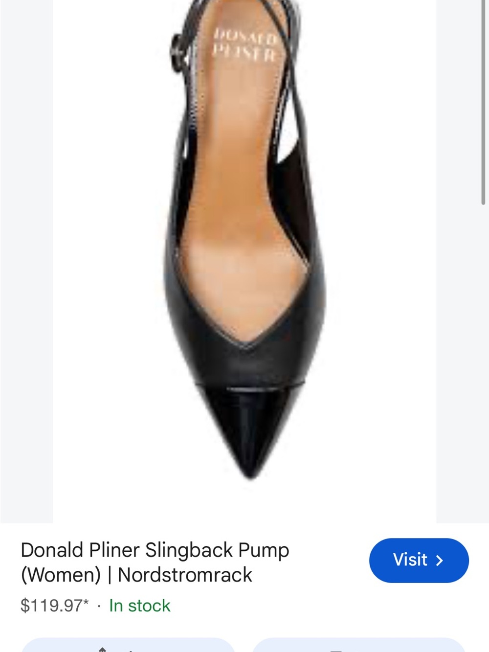 Donald J. Pliner Black Pointed Slingback Mules with Patent Toe